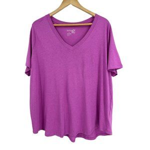 Women's Plus Size V Neck T-shirt TAFFY PURPLE Super Soft Terra & Sky NEW